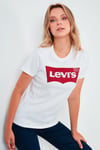 Levi's Regular Fit % 100 Pamuk Logo Baskılı Bisiklet Yaka Bayan T Shirt 17369-1310 BEYAZ