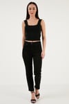 Levi's Yüksek Bel Düz Paça Slim Straight Cropped 724 Jeans Bayan Kot Pantolon A7737-0000 SİYAH