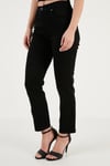 Levi's Yüksek Bel Düz Paça Slim Straight Cropped 724 Jeans Bayan Kot Pantolon A7737-0000 SİYAH