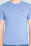 Logo Baskılı Bisiklet Yaka % 100 Pamuk Erkek T Shirt 566050079 İNDİGO