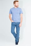 Logo Baskılı Bisiklet Yaka % 100 Pamuk Erkek T Shirt 566050079 İNDİGO