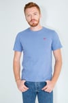 Logo Baskılı Bisiklet Yaka % 100 Pamuk Erkek T Shirt 566050079 İNDİGO
