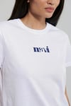 Logo Baskılı Bisiklet Yaka % 100 Pamuk Regular Fit Kadın T Shirt 1612241-620 BEYAZ