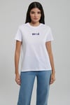 Logo Baskılı Bisiklet Yaka % 100 Pamuk Regular Fit Kadın T Shirt 1612241-620 BEYAZ