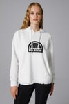 Logo Baskılı Pamuklu Regular Fit Kapüşonlu Kadın Sweat EF201-OF BEYAZ