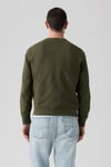 Logolu % 100 Pamuk Bisiklet Yaka Erkek Sweat 00AUV-0002 KOYU HAKİ