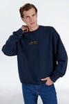 Logolu % 100 Pamuk Bisiklet Yaka Erkek Sweat 00AUU-0001 SİYAH
