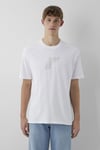 Logolu % 100 Pamuk Bisiklet Yaka Erkek T Shirt 0620059-620 BEYAZ