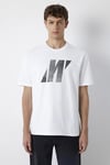 Logolu % 100 Pamuk Bisiklet Yaka Erkek T Shirt 0620156-620 BEYAZ