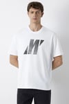 Logolu % 100 Pamuk Bisiklet Yaka Erkek T Shirt 0620156-620 BEYAZ