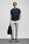 Logolu % 100 Pamuk Bisiklet Yaka Erkek T Shirt 111020321 LACİVERT