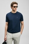 Logolu % 100 Pamuk Bisiklet Yaka Erkek T Shirt 111020321 LACİVERT