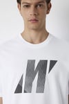 Logolu % 100 Pamuk Bisiklet Yaka Erkek T Shirt 0620156-620 BEYAZ