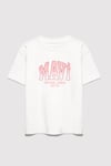 Logolu % 100 Pamuk Loose Fit Bisiklet Yaka Kız Çocuk T Shirt 7610386-70057 KREM