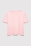 Logolu % 100 Pamuk Loose Fit Bisiklet Yaka Kız Çocuk T Shirt 7610386-71007 AÇIK PEMBE