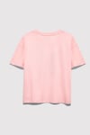 Logolu % 100 Pamuk Loose Fit Bisiklet Yaka Kız Çocuk T Shirt 7610390-71007 AÇIK PEMBE