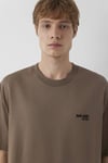 Logolu % 100 Pamuk Oversize Bisiklet Yaka Erkek T Shirt 0613676-70389 KAHVE
