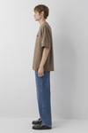 Logolu % 100 Pamuk Oversize Bisiklet Yaka Erkek T Shirt 0613676-70389 KAHVE