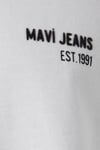 Logolu % 100 Pamuk Oversize Bisiklet Yaka Erkek T Shirt 0613676-70057 KIRIK BEYAZ
