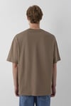 Logolu % 100 Pamuk Oversize Bisiklet Yaka Erkek T Shirt 0613676-70389 KAHVE