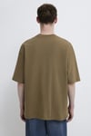 Logolu % 100 Pamuk Oversize Bisiklet Yaka Erkek T Shirt 0613188-71564 YAĞ YEŞİLİ