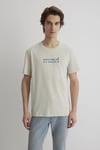 Logolu % 100 Pamuk Regular Fit Bisiklet Yaka Erkek T Shirt 0610943-70144 BEJ