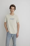 Logolu % 100 Pamuk Regular Fit Bisiklet Yaka Erkek T Shirt 0610943-70144 BEJ