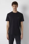 Logolu % 100 Pamuk Regular Fit Bisiklet Yaka Erkek T Shirt 0620179-900 SİYAH