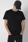 Logolu % 100 Pamuk Regular Fit Bisiklet Yaka Erkek T Shirt 0620179-900 SİYAH