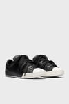 Logolu Deri Sneaker Kadın Ayakkabı A20655C 001 SİYAH-BEYAZ