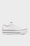 Logolu Hakiki Deri Platform Taban Sneaker Kadın Ayakkabı 561680C 102 BEYAZ