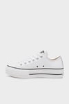 Logolu Hakiki Deri Platform Taban Sneaker Kadın Ayakkabı 561680C 102 BEYAZ