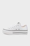 Logolu Hakiki Deri Platform Taban Sneaker Kadın Ayakkabı 561680C 102 BEYAZ