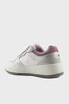 Logolu Kalın Taban Sneaker Kadın Ayakkabı LINA 5FX BEYAZ-GÜMÜŞ