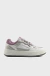 Logolu Kalın Taban Sneaker Kadın Ayakkabı LINA 5FX BEYAZ-GÜMÜŞ