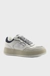Logolu Kalın Taban Sneaker Kadın Ayakkabı LINA 5FX BEYAZ-LACİVERT