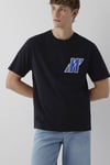 Logolu Loose Fit Bisiklet Yaka Erkek T Shirt 0620058-900 SİYAH