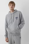 Logolu Loose Fit Kapüşonlu Erkek Sweat 0S10656-80018 GRİ MELANJ