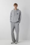 Logolu Loose Fit Kapüşonlu Erkek Sweat 0S10656-80018 GRİ MELANJ