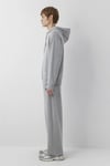 Logolu Loose Fit Kapüşonlu Erkek Sweat 0S10656-80018 GRİ MELANJ