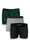 Logolu Pamuklu 3'lü Paket Erkek Boxer JFBS3 Yeşil-Gri-SBeyaz