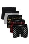 Logolu Pamuklu 5'li Paket Erkek Boxer JFBS5 Lacivert-Gri-SSarı-STuruncu-SBeyaz