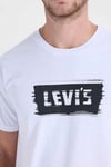 Logolu Pamuklu Bisiklet Yaka Erkek T Shirt A2823-0377 BEYAZ