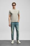 Logolu Pamuklu Comfort Fit Bisiklet Yaka Erkek T Shirt 111020280 BEJ