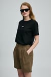 Logolu Pamuklu Comfort Fit Bisiklet Yaka Kadın T Shirt 121020034 SİYAH