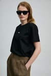 Logolu Pamuklu Comfort Fit Bisiklet Yaka Kadın T Shirt 121020034 SİYAH