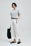 Logolu Pamuklu Comfort Fit Bisiklet Yaka Kadın T Shirt 121020034 MAVİ