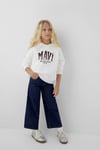 Logolu Pamuklu Kapüşonlu Kız Çocuk Sweat 7S10179-70057 KREM