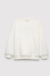 Logolu Pamuklu Loose Fit Bisiklet Yaka Erkek Çocuk Sweat 6S10218-70057 KIRIK BEYAZ