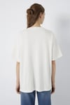 Logolu Pamuklu Oversize Bisiklet Yaka Kadın T Shirt 1600843-81964 KIRIK BEYAZ